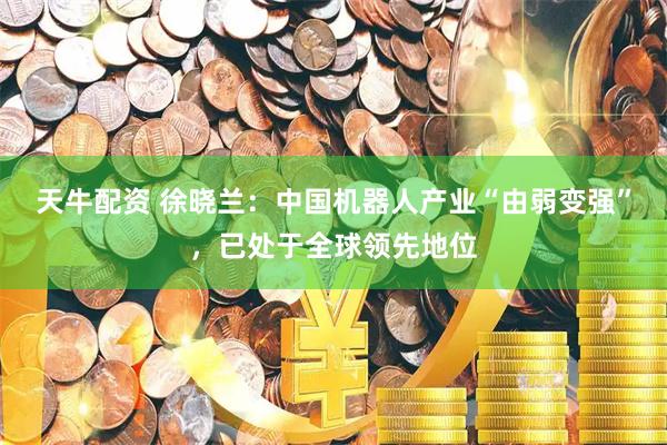 天牛配资 徐晓兰：中国机器人产业“由弱变强”，已处于全球领先地位